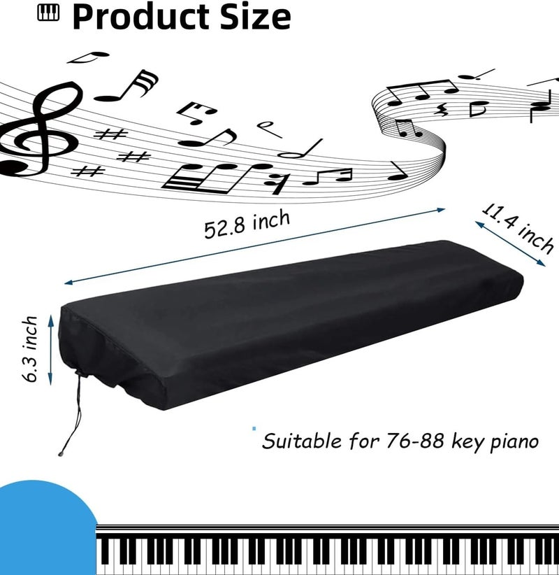 INTOMYTH 88 Keys Piano Keyboard Dust Cover, Water Proof, Digital Electronic Piano Keyboard Covers, Premium Surface Protect Your Music Piano Essential Accessories - Image 2
